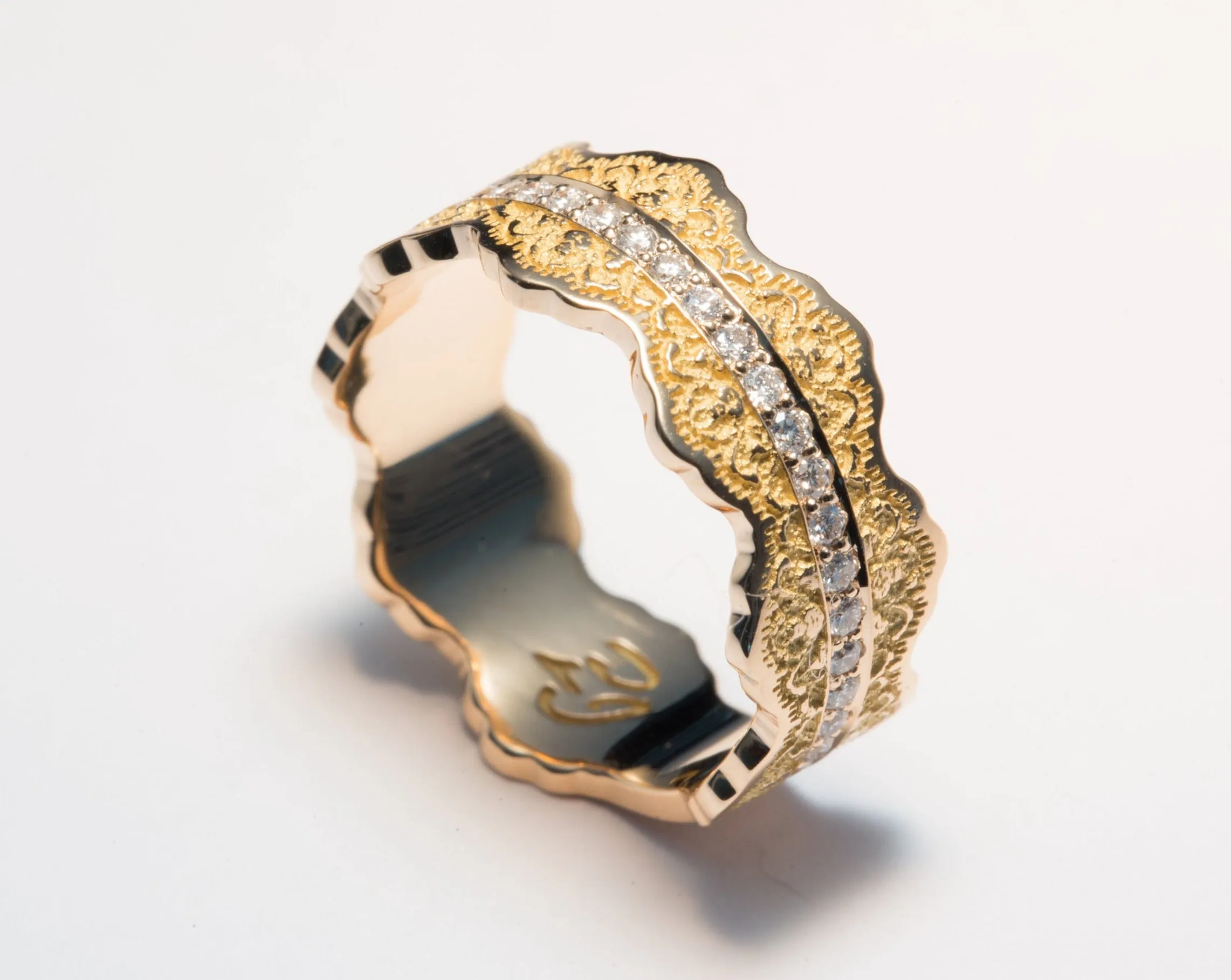 Esme Lace Wedding Ring with Diamonds