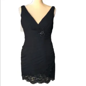 EVENINGS BY ALLURE LITTLE BLACK DRESS BEADS &amp; LACE