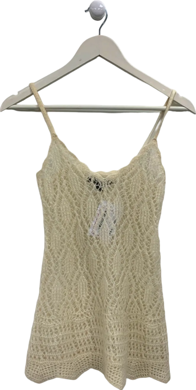 Express Cream Lace Knit Cami Top UK XS