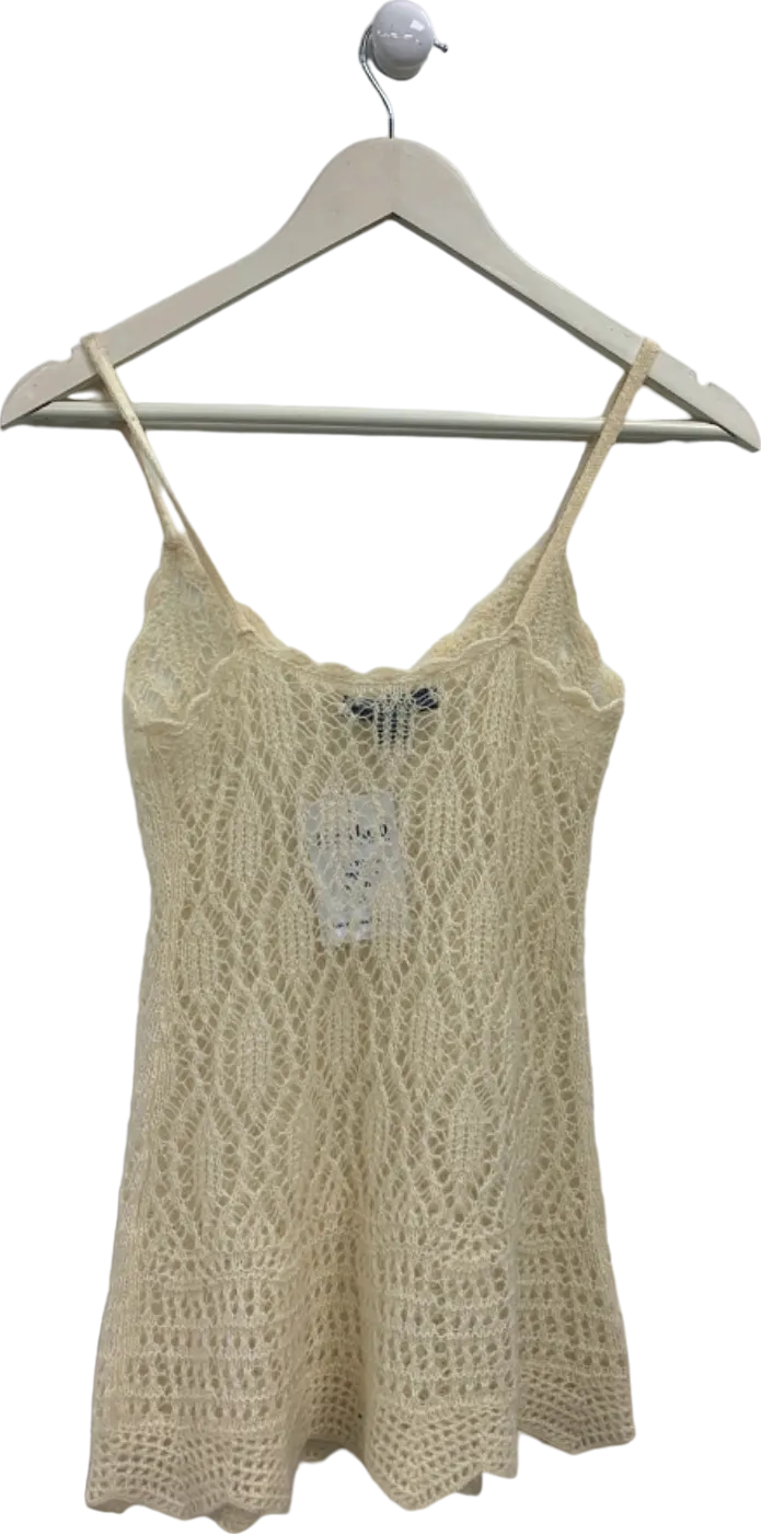 Express Cream Lace Knit Cami Top UK XS