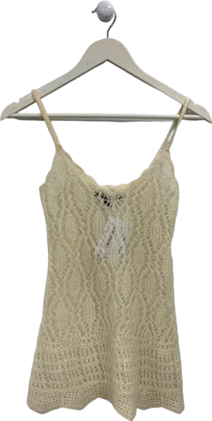 Express Cream Lace Knit Cami Top UK XS