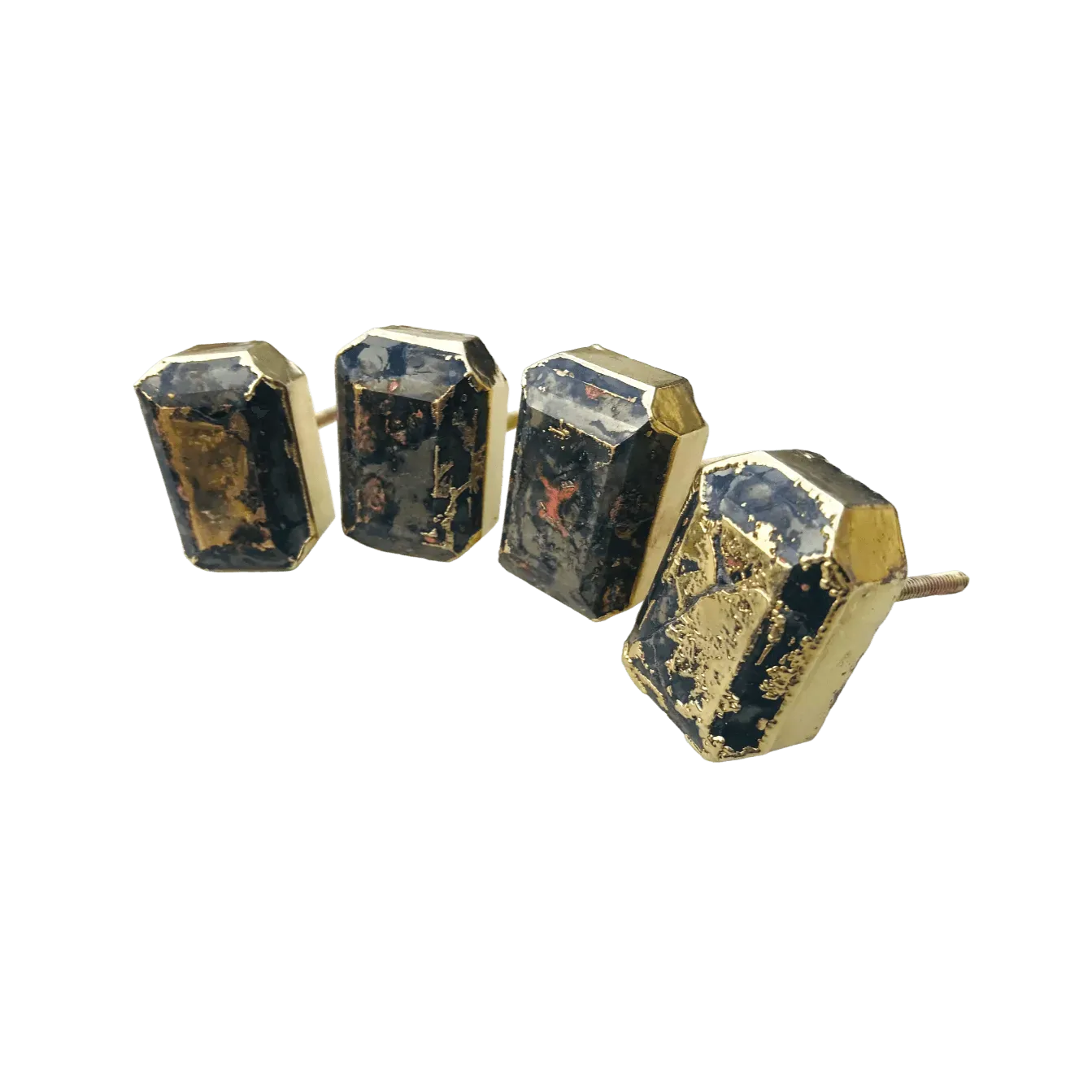 Faceted Agate Cabinet Drawer Pulls - Set of 4