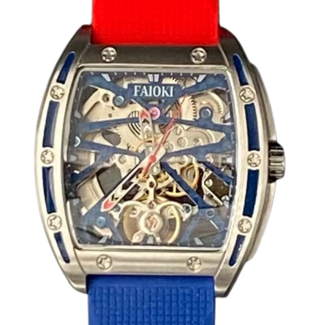 Faioki LIMITED EDITION Tourbillon style "United Faioki" Skeleton Automatic watch 45mm long 40mm wide