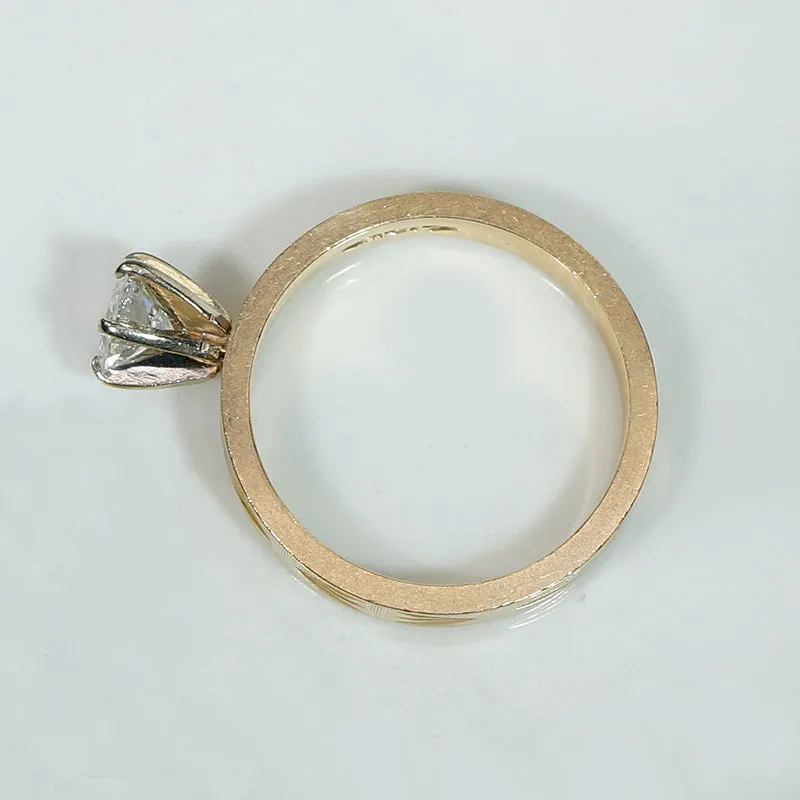 Fancy Florentine Finish Diamond Engagement Ring