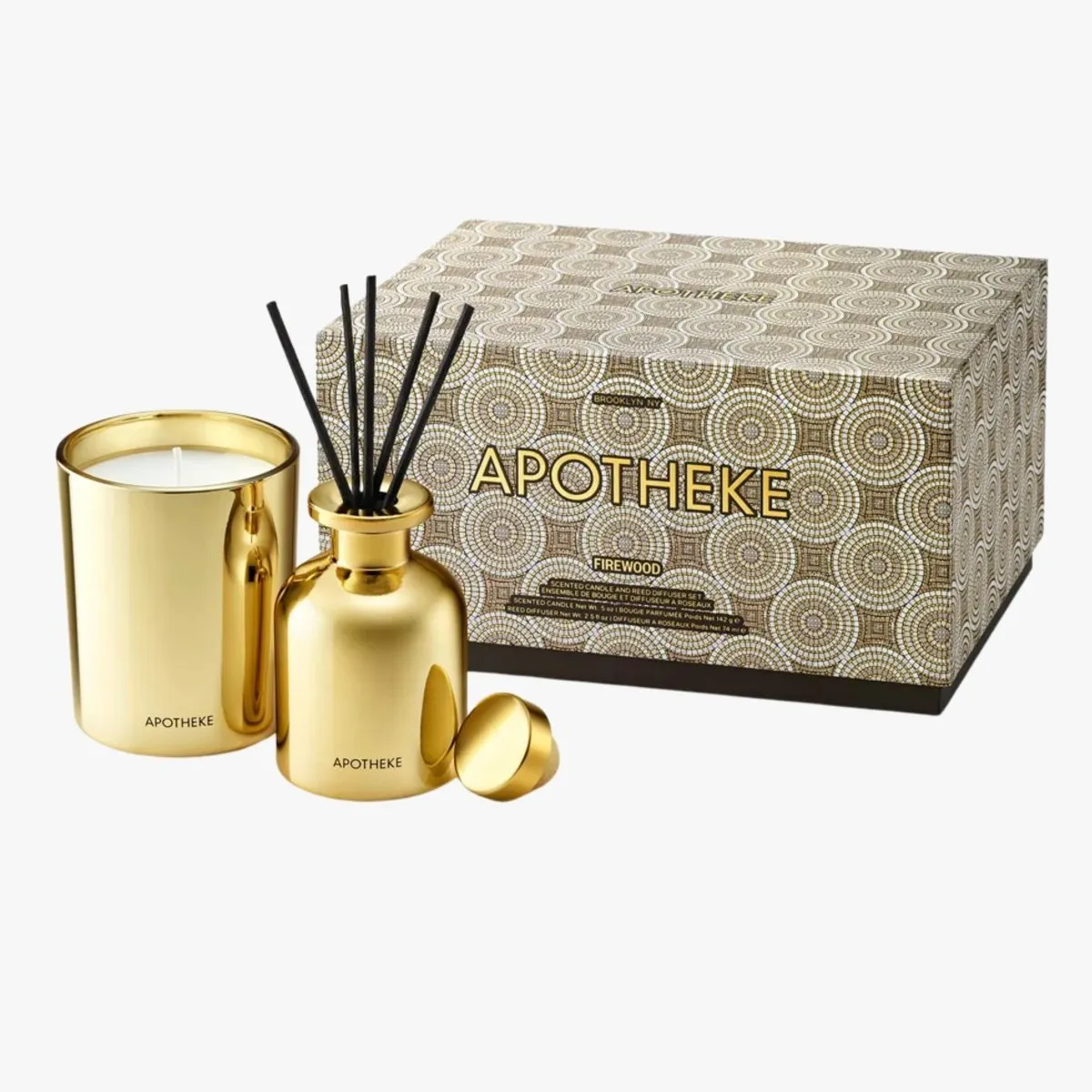 Firewood Mini Candle and Reed Diffuser Duo Set
