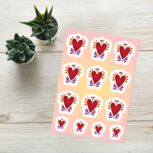 Flaming Heart - Sticker Sheet