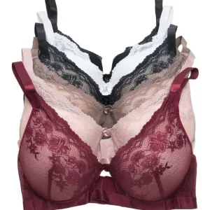 Floral Lace Underwire Push-Up Bra Set