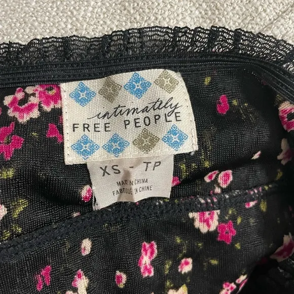 Free People Black Floral Chemise