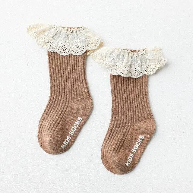 Frilled Lace Socks (two pairs)