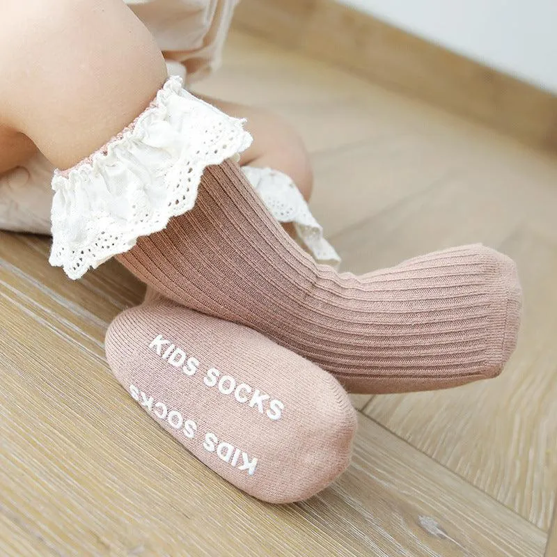 Frilled Lace Socks (two pairs)