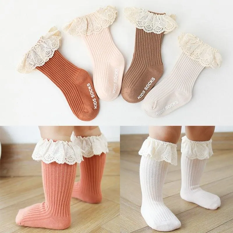 Frilled Lace Socks (two pairs)