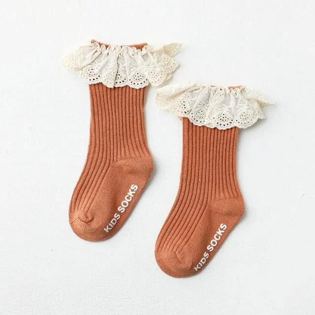 Frilled Lace Socks (two pairs)