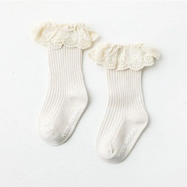 Frilled Lace Socks (two pairs)