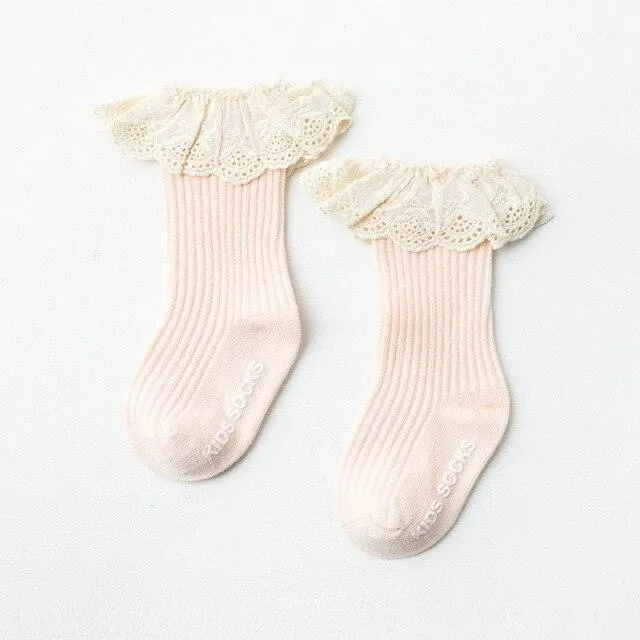 Frilled Lace Socks (two pairs)