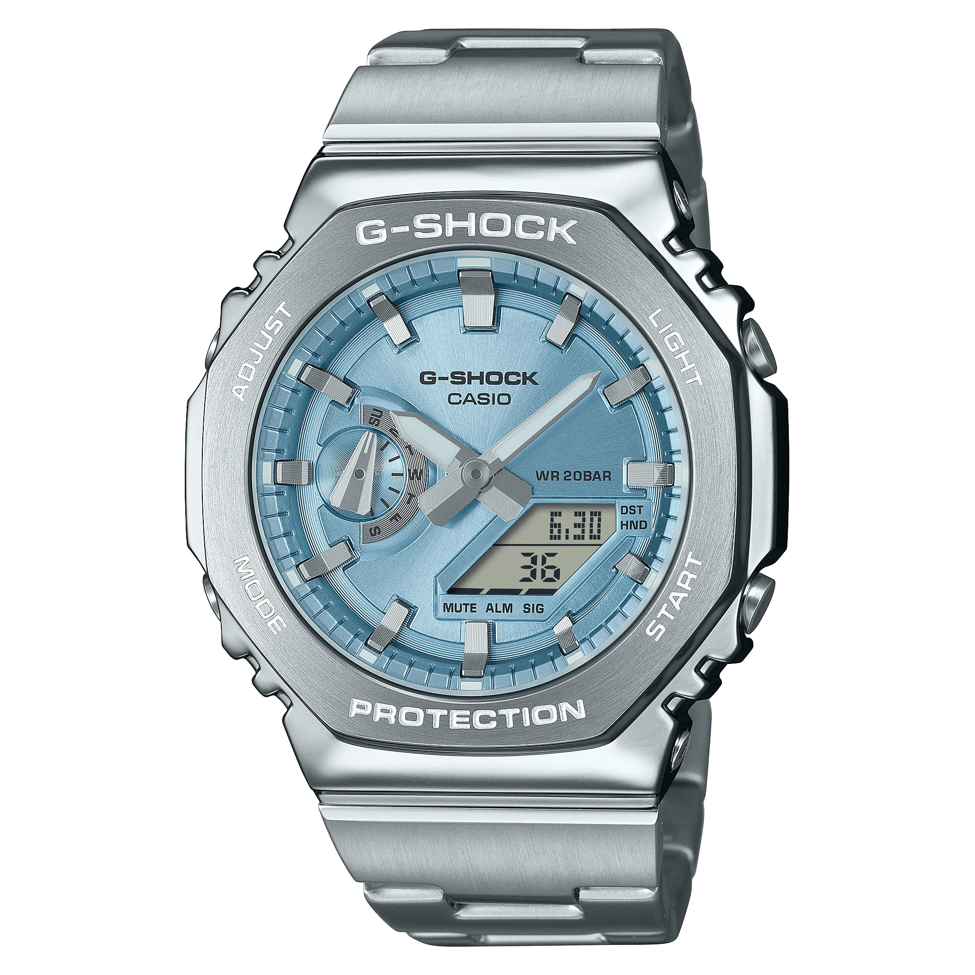 G-Shock G-Steel Octagonal Light Blue Dial Watch GM-2110D-2A