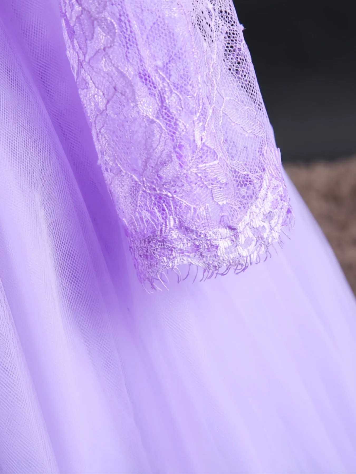 Girls' Elegant Lace Long Sleeve Dress