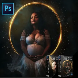 Glitter Golden Ring & Light Overlays