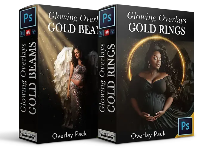 Glitter Golden Ring & Light Overlays