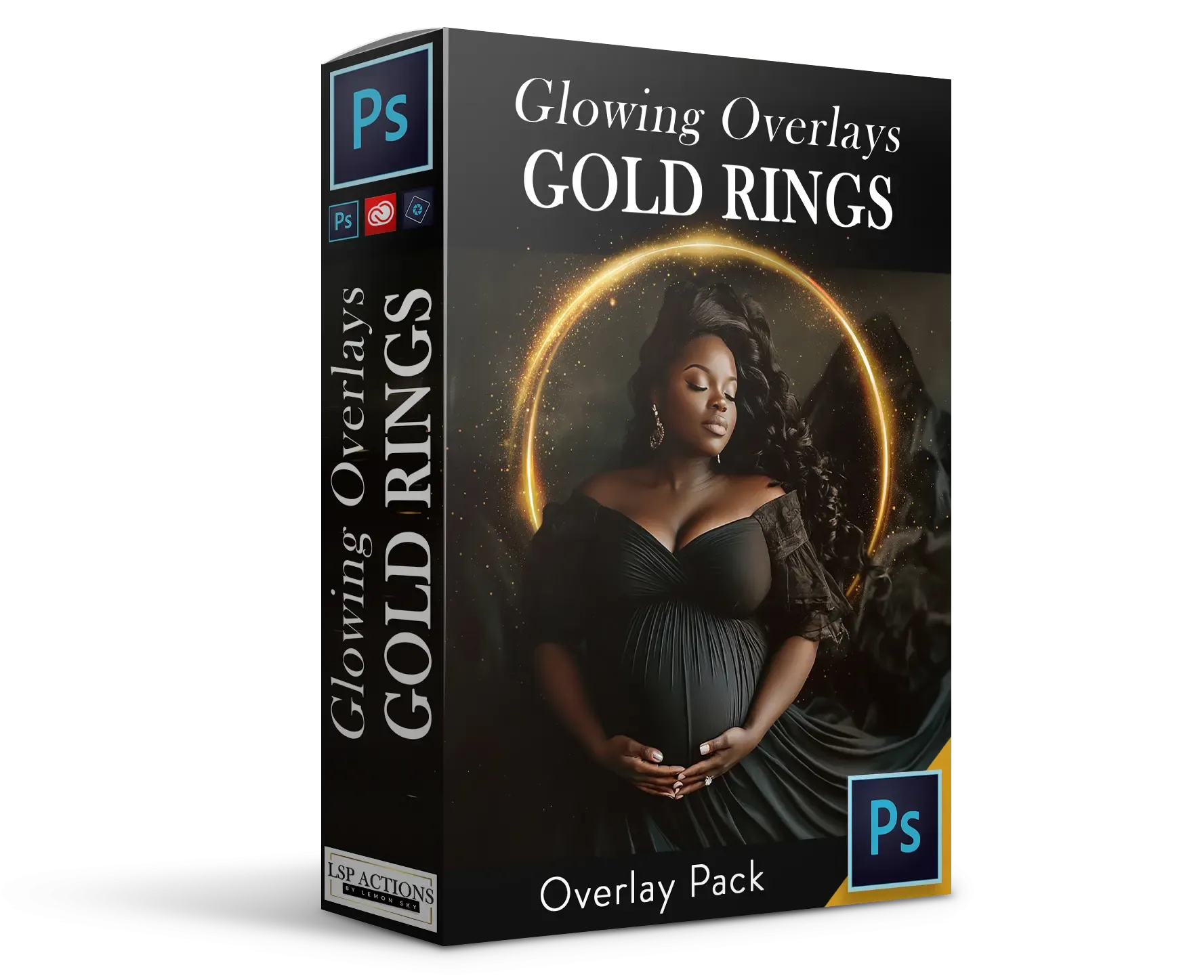 Glitter Golden Ring & Light Overlays