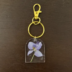 Gold Keychain | Purple Flower