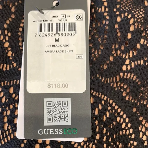 Guess NWT Elegant Black and nude Lace Skirt medium