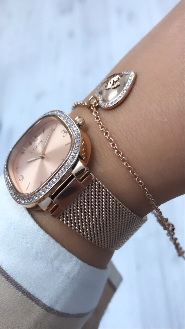 Guess Tapestry Rose Gold Watch