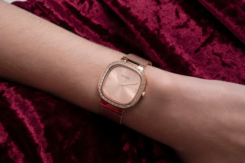 Guess Tapestry Rose Gold Watch