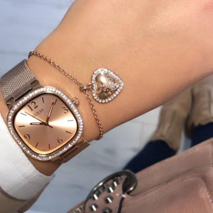Guess Tapestry Rose Gold Watch