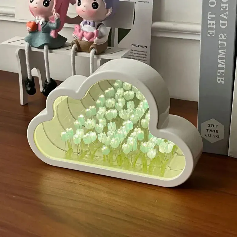 Handmade DIY Creative Gift Tulip Flower Sea Night Light, Atmosphere Lamp
