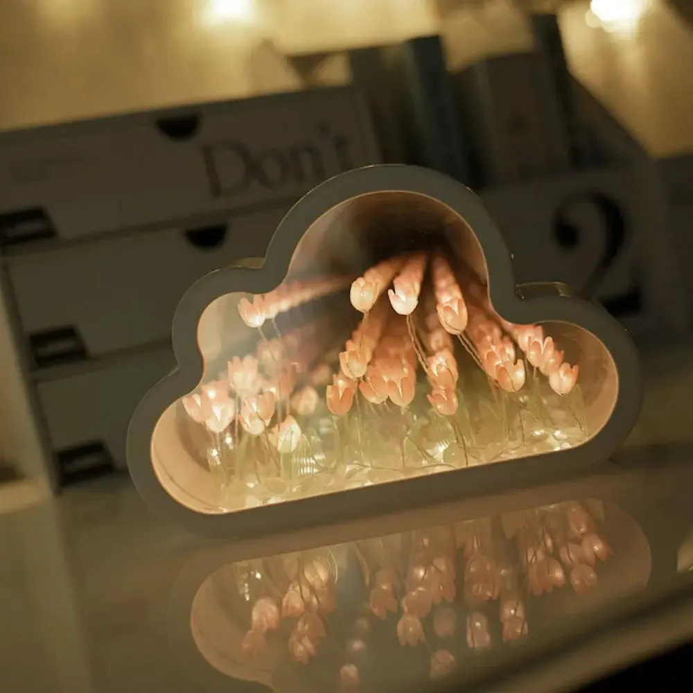 Handmade DIY Creative Gift Tulip Flower Sea Night Light, Atmosphere Lamp