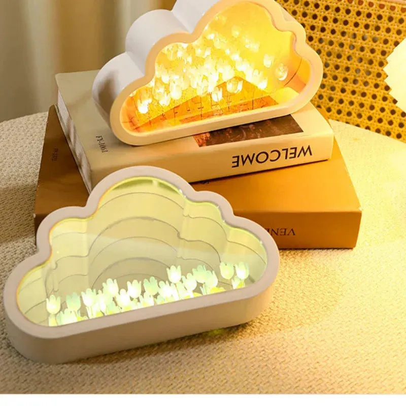 Handmade DIY Creative Gift Tulip Flower Sea Night Light, Atmosphere Lamp