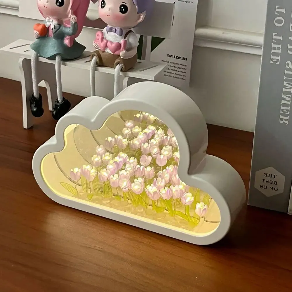 Handmade DIY Creative Gift Tulip Flower Sea Night Light, Atmosphere Lamp