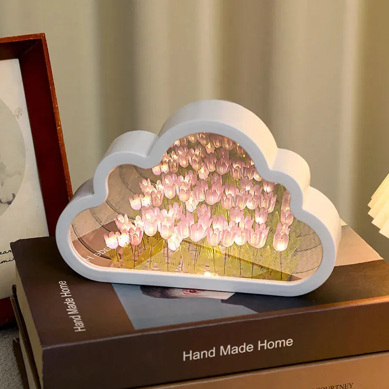 Handmade DIY Creative Gift Tulip Flower Sea Night Light, Atmosphere Lamp
