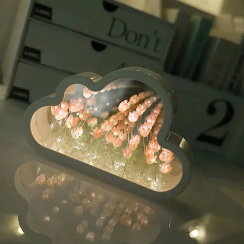 Handmade DIY Creative Gift Tulip Flower Sea Night Light, Atmosphere Lamp