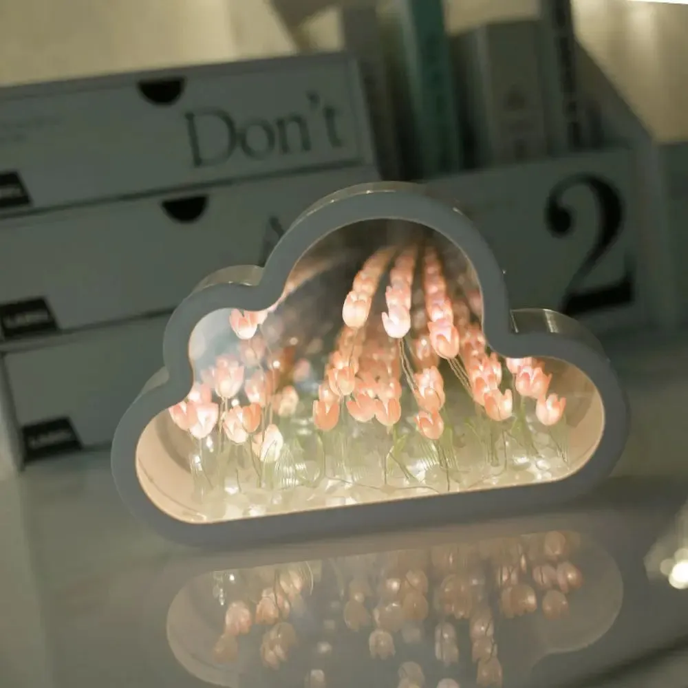 Handmade DIY Creative Gift Tulip Flower Sea Night Light, Atmosphere Lamp