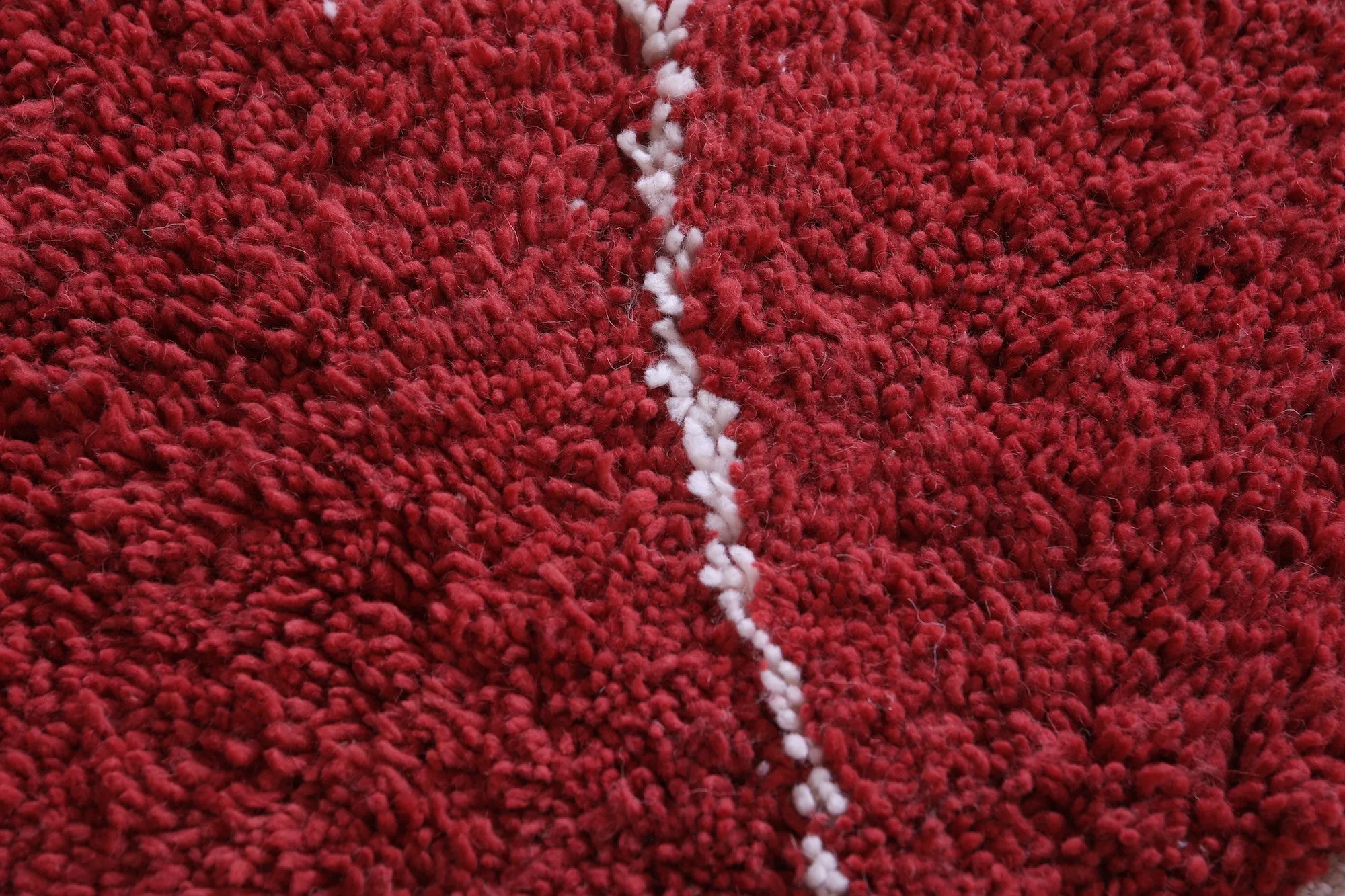 Handmade red berber Rug - Moroccan all wool rug - Custom Rug