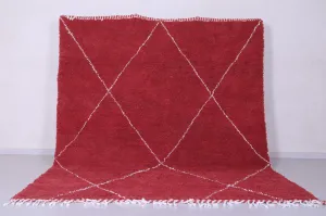 Handmade red berber Rug - Moroccan all wool rug - Custom Rug