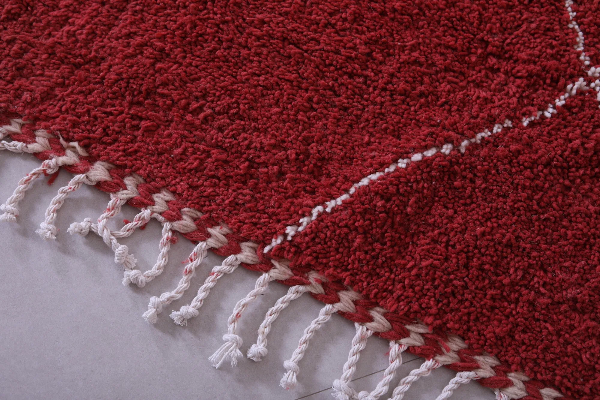 Handmade red berber Rug - Moroccan all wool rug - Custom Rug