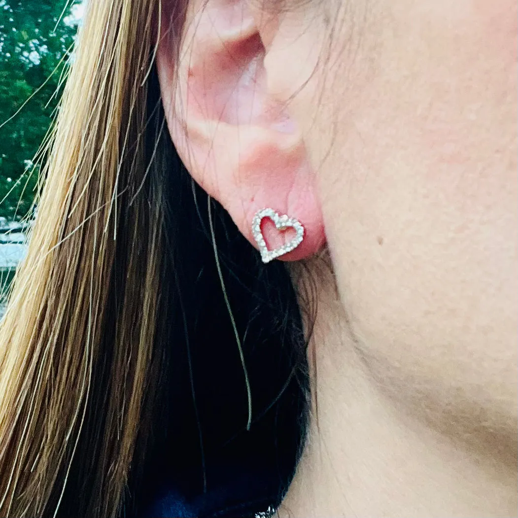 Heart Zircon Stud Earrings