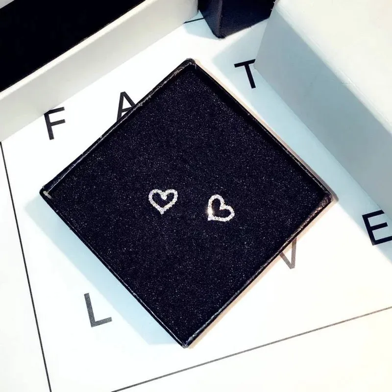 Heart Zircon Stud Earrings