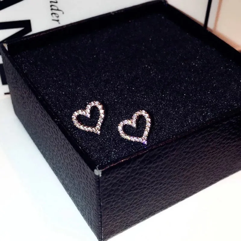 Heart Zircon Stud Earrings