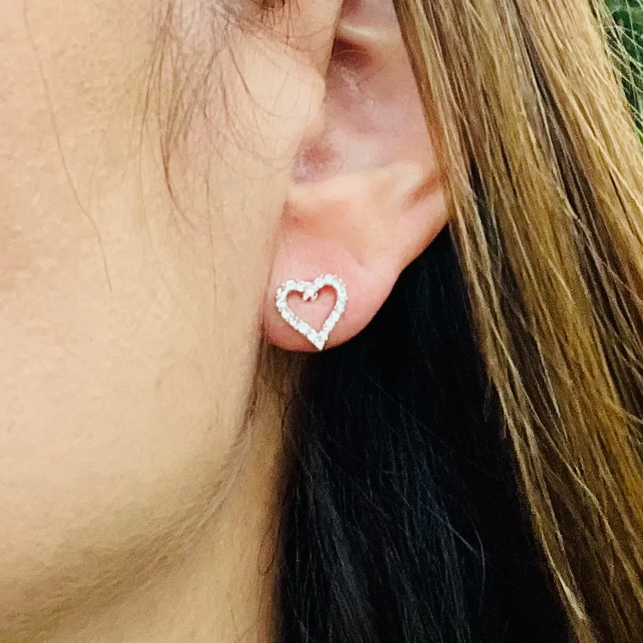 Heart Zircon Stud Earrings