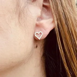 Heart Zircon Stud Earrings