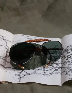 Helio Ascari Vintage WWII American Optical Silver Frame Aviators
