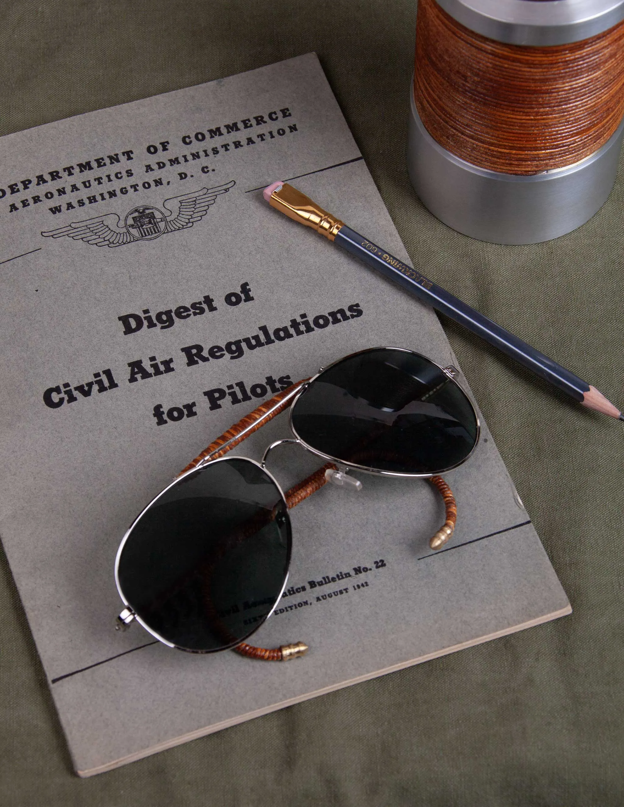 Helio Ascari Vintage WWII American Optical Silver Frame Aviators