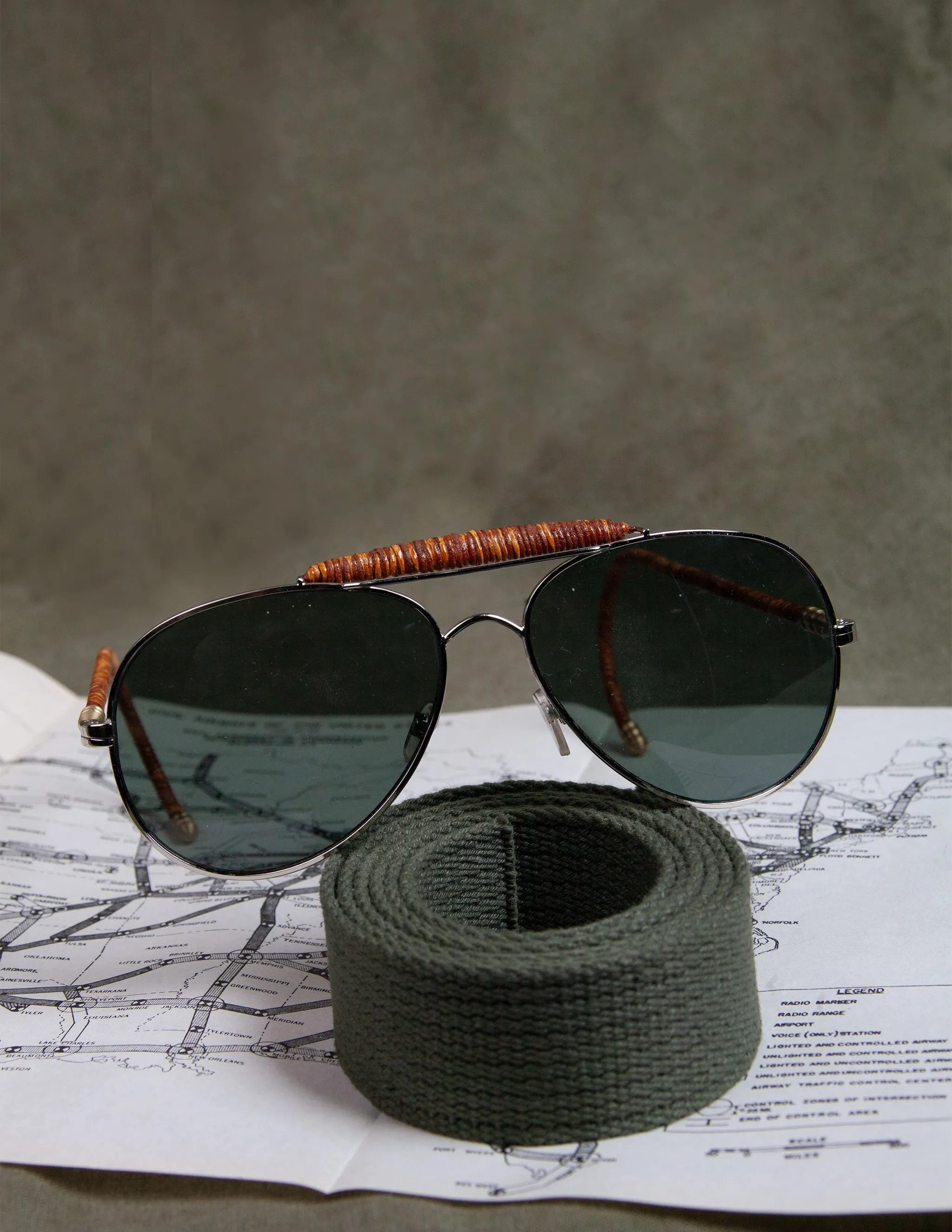 Helio Ascari Vintage WWII American Optical Silver Frame Aviators