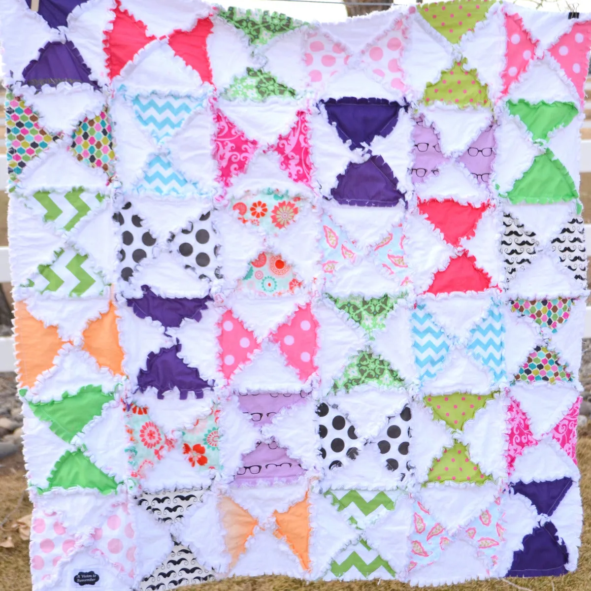 Hourglass Rag Quilt Pattern for Baby