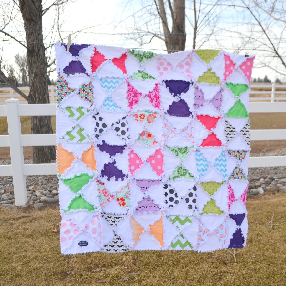 Hourglass Rag Quilt Pattern for Baby