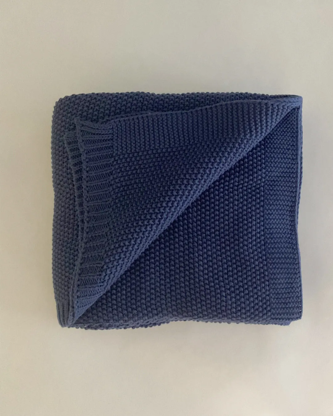 Knit Large Throw - Blue