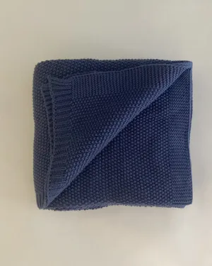 Knit Large Throw - Blue